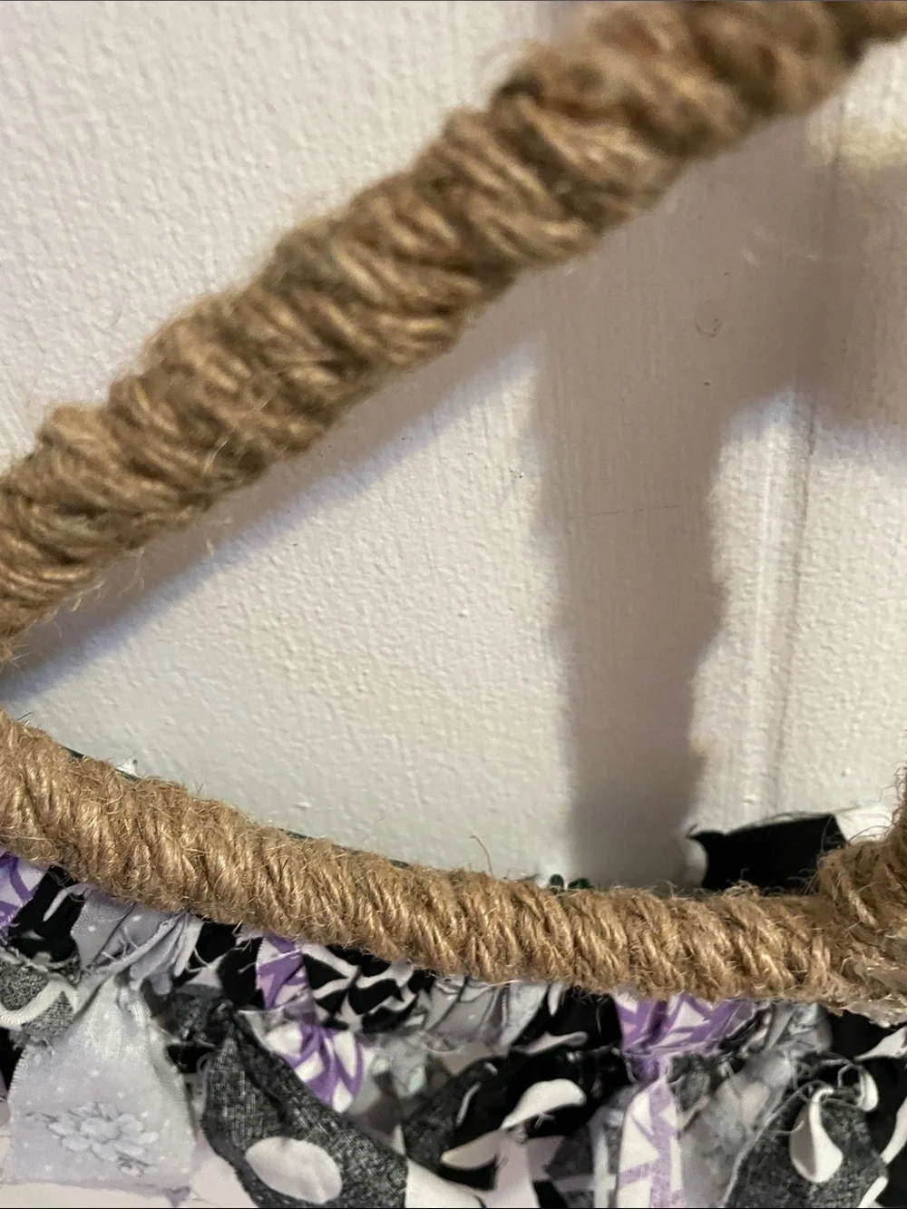 Handmade Purple & Black Peace Sign Rope Wreath